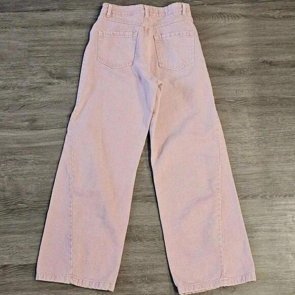 Pretty Little Thing Washed Pink Seam Detail Wide Leg Denim Jeans Women's Size 4 - Picture 5 of 5